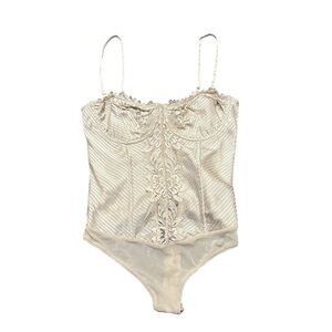 Elegant Cream Lace Bodysuit
